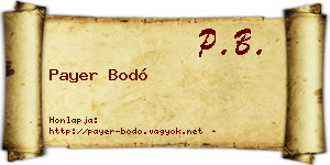 Payer Bodó névjegykártya